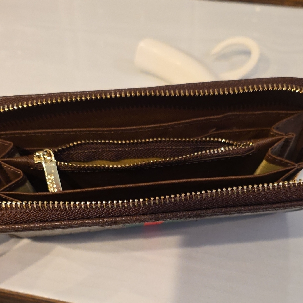 Monogram Wallet with Red and Green Stripe - Picture 3 of 4
